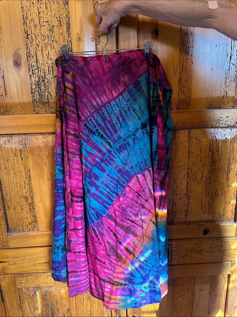 Tie-Dye Maxi Skirt in Pink & Blue — Casual Summer Style